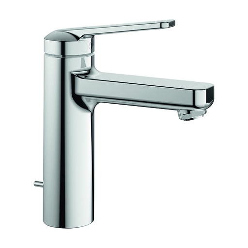 [1621C0394] Mélangeur de lavabo DOMO 6.0 S 125 mm, goulot fixe vidage excentrique, groupe acoustique I, chromeline