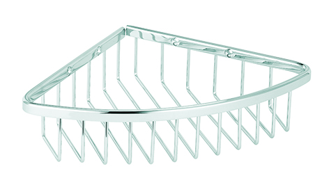 [1690C0640] Porte-savon à barrettes modèle d'angle triangulaire 19 x 19 x 25.5 x 5 cm TENERO chromé 