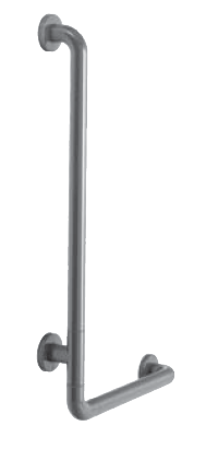 [1618C0004] Barre d'appui coudée NORMBAU N 300, 36 x 70 cm interchangeable gauche/droite surface lisse, set de fixation inclus, blanc