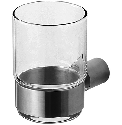 [1690C0757] Porte-verre INEOLINE PURE acier inoxydable, avec verre matériel de fixation inclus, brillant