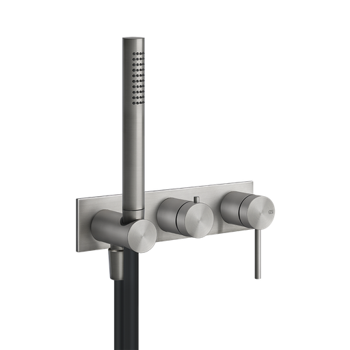 [1621C0935] Mélangeur bain/douche GESSI 316 UP, set de montage final inverseur à 2 voies, avec support de douche, douche à main, sans corps à encastre Nr. 54139 / 239 acier inoxydable brossé
