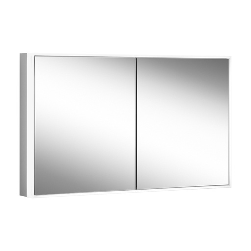[1617C0438] Armoire toilette GLOW classic HCL (anc. PREMIUM LINE ULTIMATE HCL, PLU1) 100/2/HCL profil en aluminium 102,8 x 73,1 x 15,8 cm pour montage AP ou UP prise double en bas à gauche et à droite à la paroi intermédiaire, 2 portes à double miroir, LED éclairée sur tout le pourtour, réglable en continu de 2000-6500K 1 x 53 W, dimmable, commande asservie à la lumière de jour bouton pour les fonctions à l'intérieur du profilé latéral, miroir grossissant IP44, standard, argent éloxé