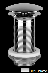 [1621C1027] Vidage Diam. 63 mm, capuchon 72 mm, EMPORIO, G 1-1/4", H 100 mm, toujours ouvert, sans trop-plein, chromé