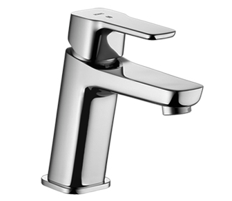 [1621C1161] Mélangeur de lavabo MONTA S 145 mm, goulot fixe membrane d'étanchéité, sans vidage excentrique, tuyaux de raccordement flexibles 3/8" groupe acoustique I, chromeline